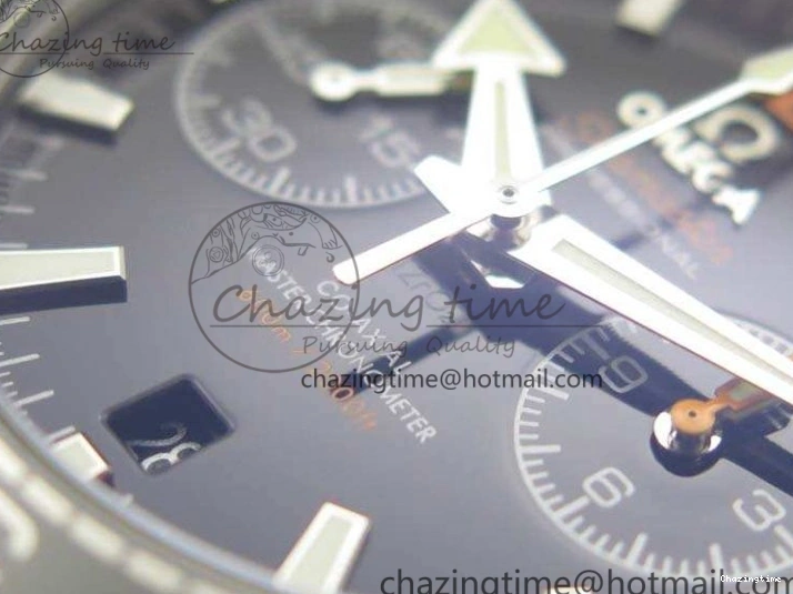 0424 FastDry Planet Ocean Master Chrono SS OM 1:1 Best Edition Black Dial On SS Bracelet A9900 V 8112